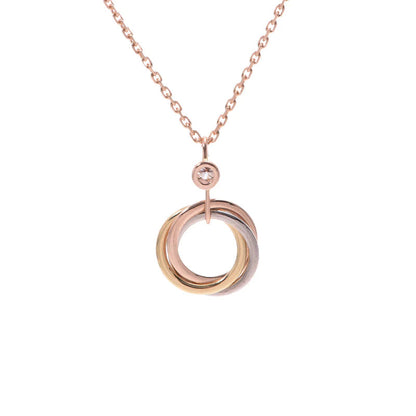 [LumiVibe]TRINITY SILVER GOLD PINK GOLD NECKLACE
