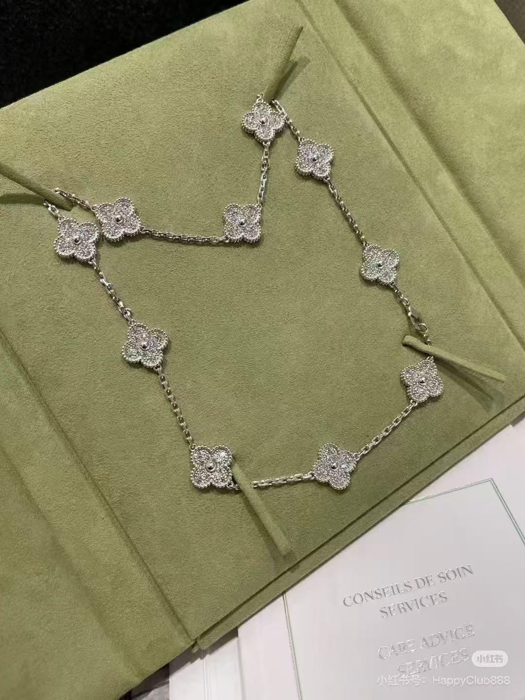 [LumiVibe]CLOVER 10 MOTIFS  FULL DIAMOND NECKLACE