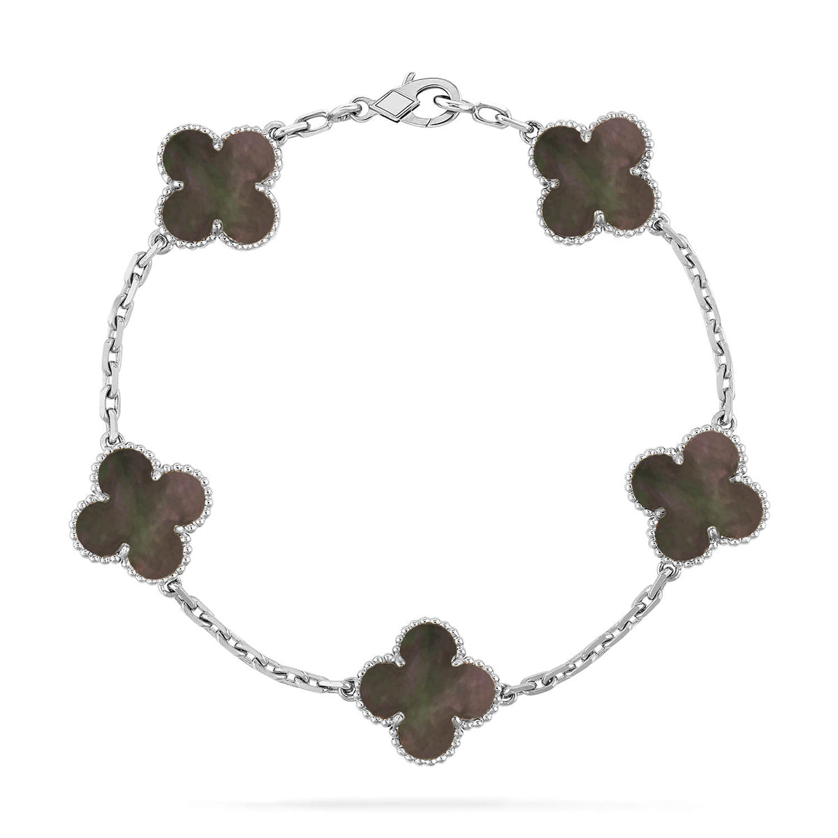 [LumiVibe] CLOVER 5 MOTIF GRAY MOP BRACELET COLLECTION