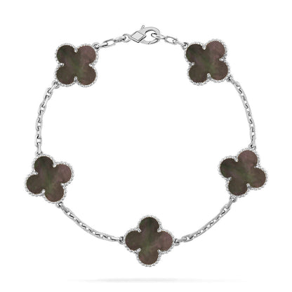 [LumiVibe] CLOVER 5 MOTIF GRAY MOP BRACELET COLLECTION
