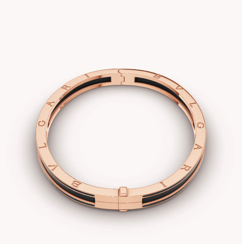 [LumiVibe]ZERO 1 PINK GOLD WITH MATTE BLACK CERAMIC BRACELET