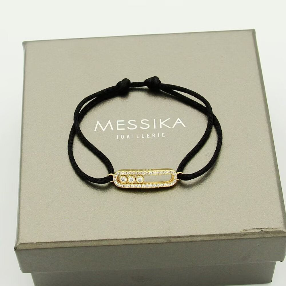 [LumiVibe]Messika Care(s) pink cord pavé bracelet