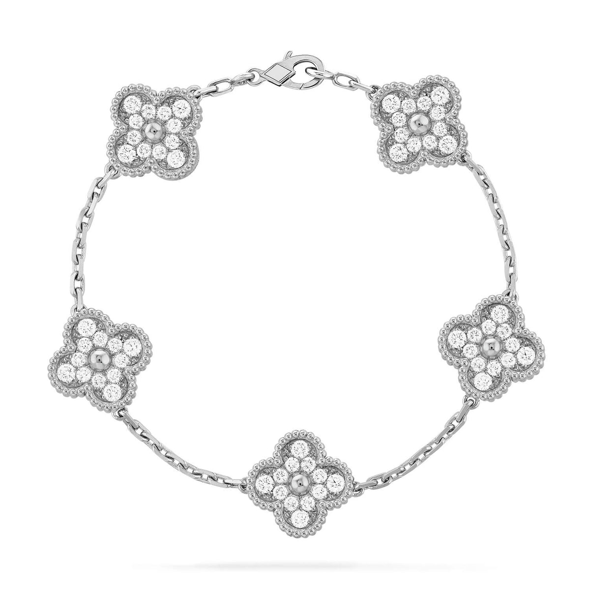 [LumiVibe] CLOVER 5 MOTIF FULL DIAMOND BRACELET COLLECTION