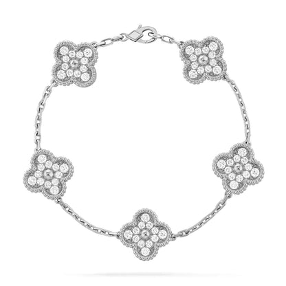 [LumiVibe] CLOVER 5 MOTIF FULL DIAMOND BRACELET COLLECTION