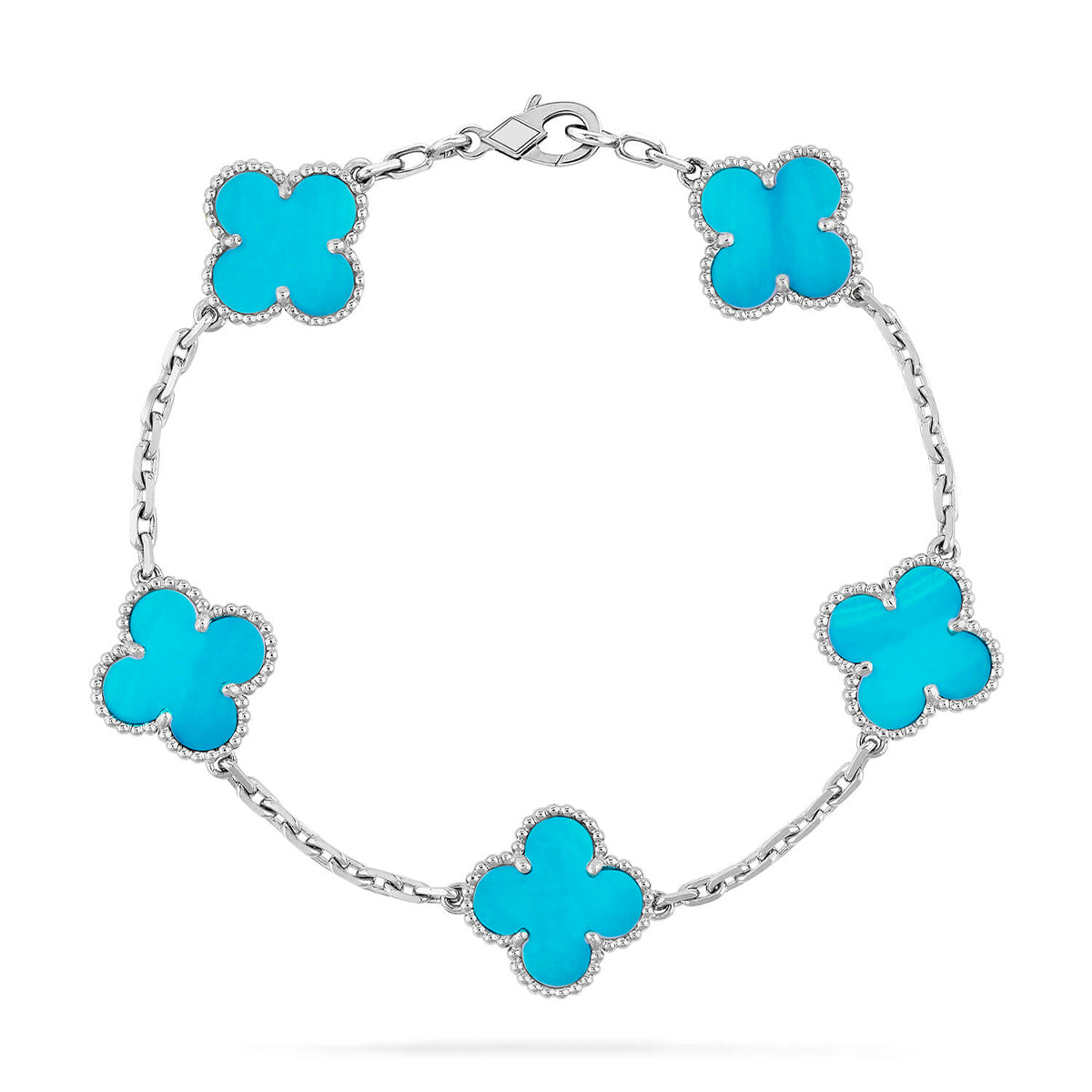 [LumiVibe] CLOVER 5 MOTIF TURQUOISE BRACELET COLLECTION