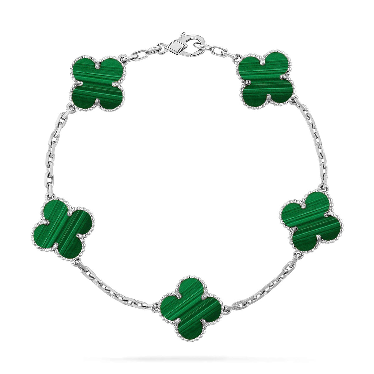 [LumiVibe] CLOVER 5 MOTIF MALACHITE BRACELET COLLECTION