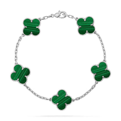 [LumiVibe] CLOVER 5 MOTIF MALACHITE BRACELET COLLECTION