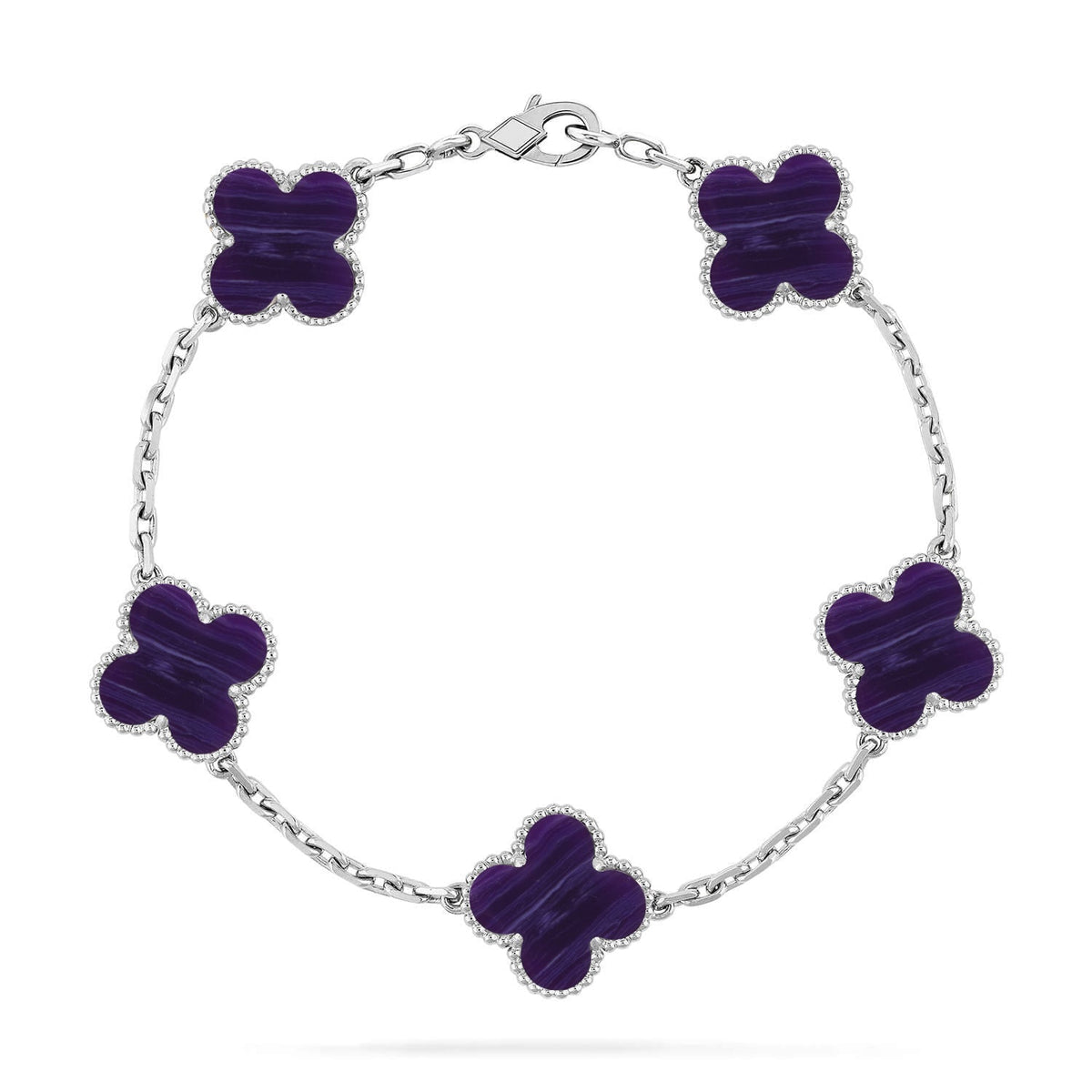 [LumiVibe]CLOVER 5 MOTIF PURPLE STRIPES BRACELET COLLECTION