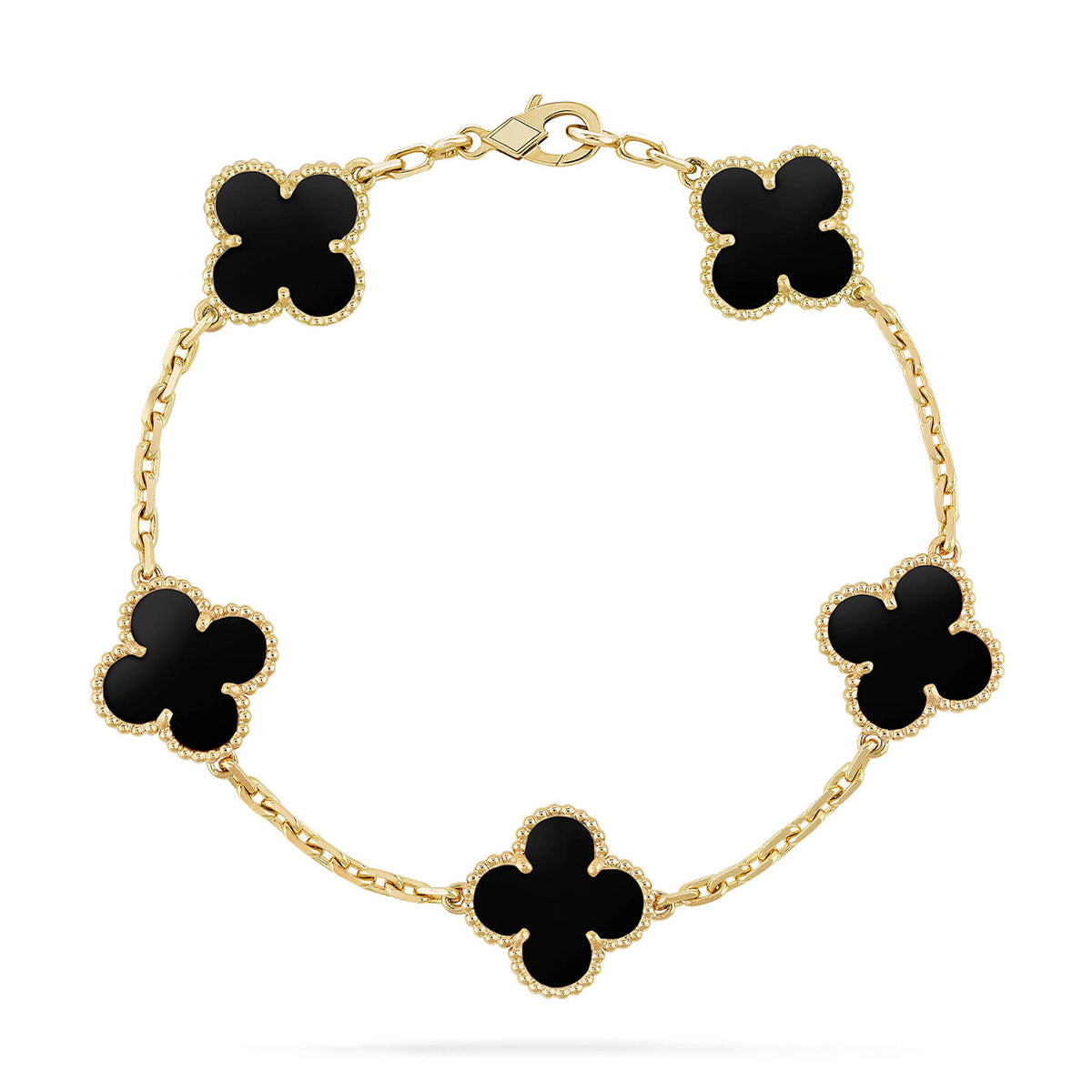 [LumiVibe] CLOVER 5 MOTIF ONYXS BRACELET COLLECTION