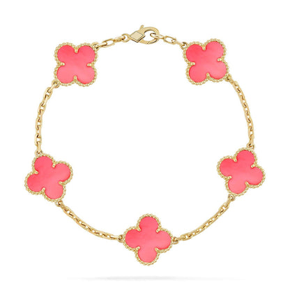 [LumiVibe] CLOVER 5 MOTIFS  PINK MOP BRACELET COLLECTION