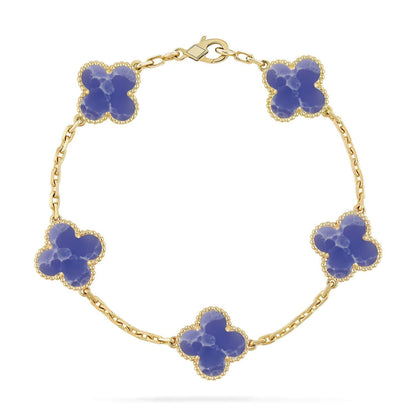 [LumiVibe]CLOVER 5 MOTIF BLUE VEINS BRACELET COLLECTION