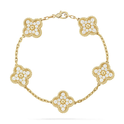 [LumiVibe] CLOVER 5 MOTIF FULL DIAMOND BRACELET COLLECTION