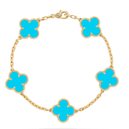 [LumiVibe] CLOVER 5 MOTIF TURQUOISE BRACELET COLLECTION