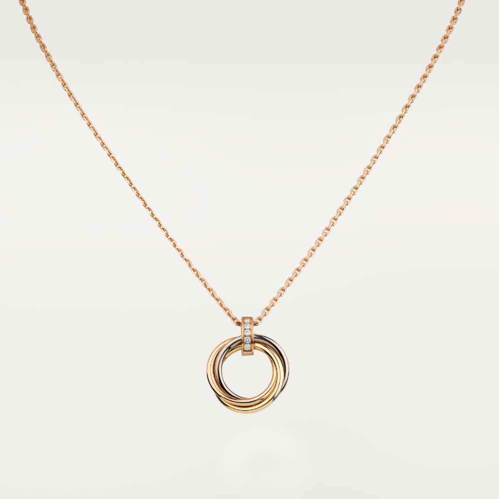 [LumiVibe]TRINITY NECKLACE GOLD  DIAMONDS