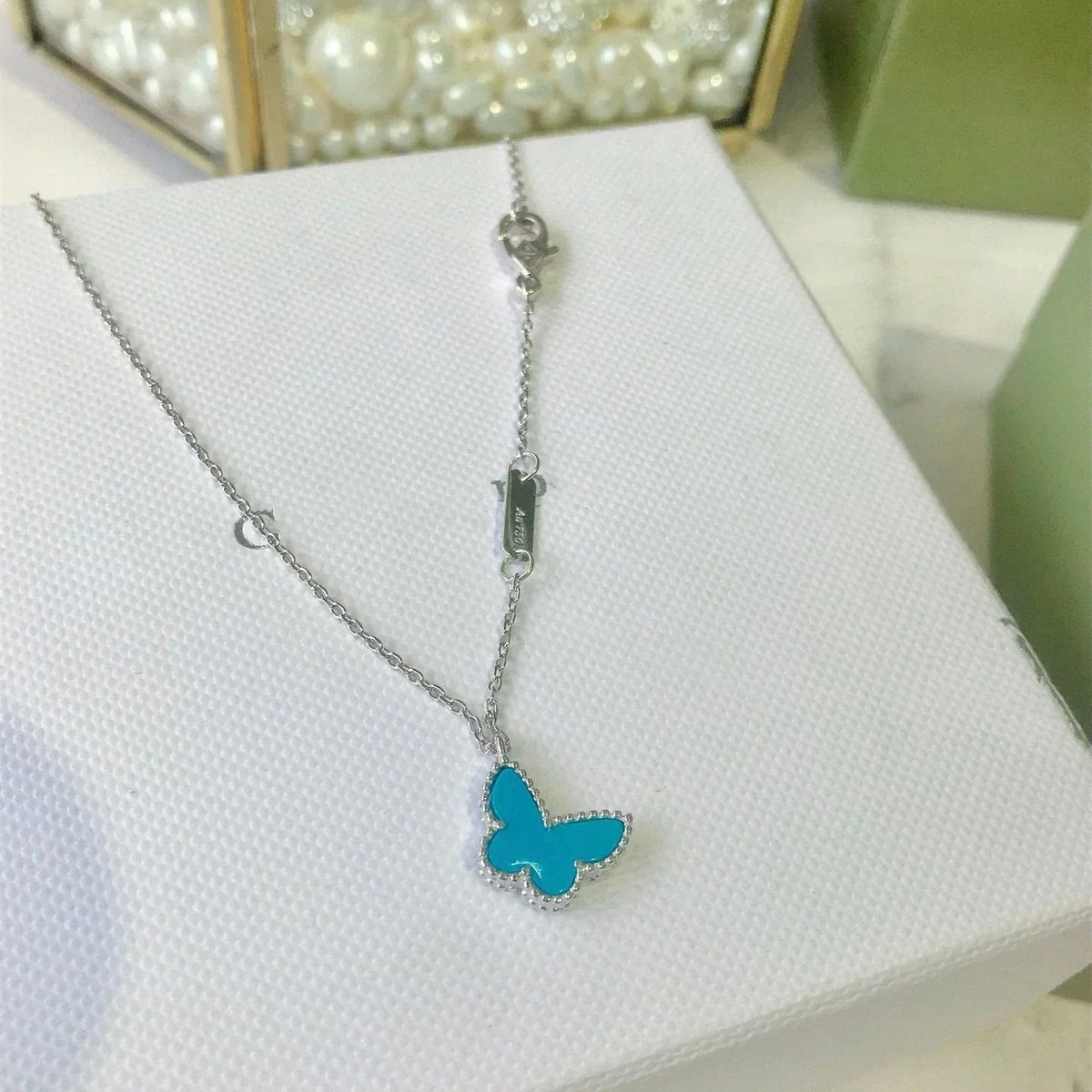 [LumiVibe]BUTTERFLY TURQUOISE BUTTERFLY BRACELET SILVER