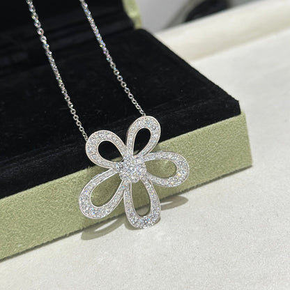 [LumiVibe]FLOWERLACE NECKLACE FULL DIAMONDS