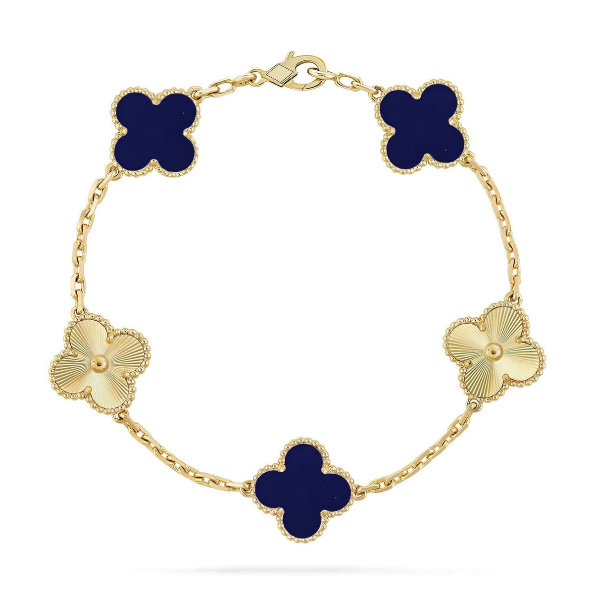 [LumiVibe]CLOVER 5 MOTIF LAPIS LAZULI BRACELET COLLECTION