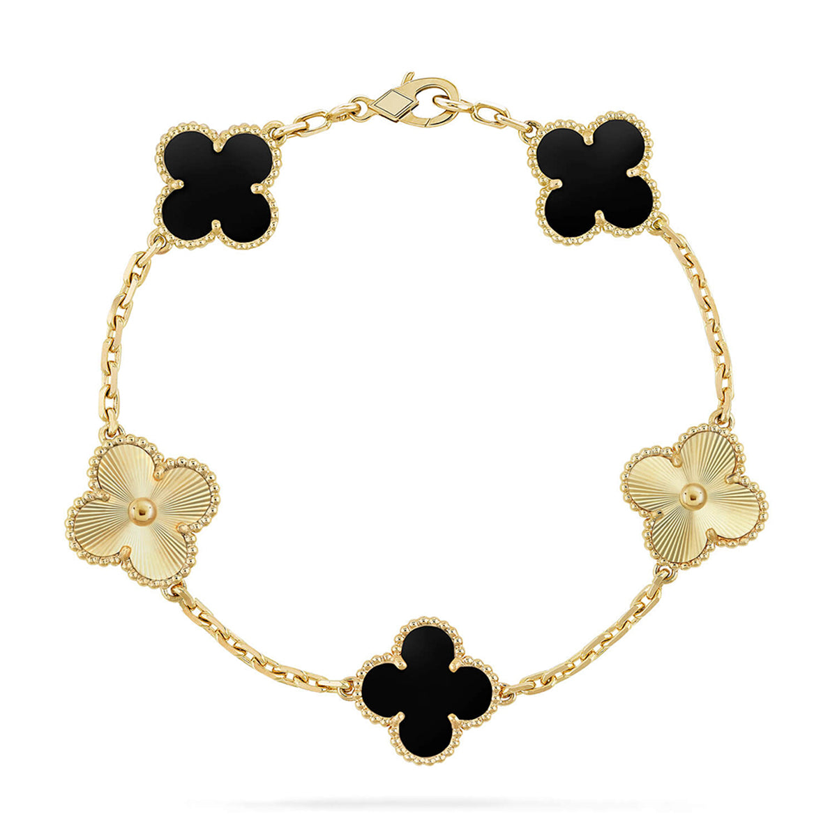 [LumiVibe] CLOVER 5 MOTIF ONYXS BRACELET COLLECTION