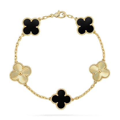 [LumiVibe] CLOVER 5 MOTIF ONYXS BRACELET COLLECTION