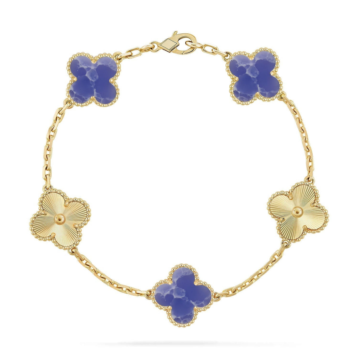 [LumiVibe]CLOVER 5 MOTIF BLUE VEINS BRACELET COLLECTION