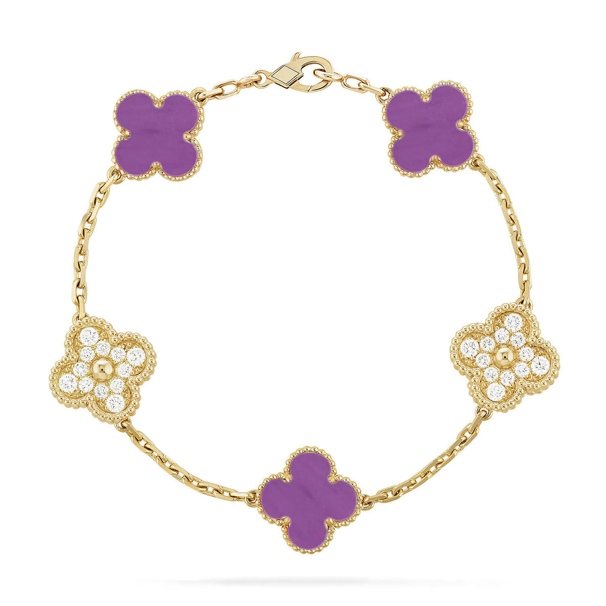 [LumiVibe] CLOVER 5 MOTIF VIOLET BRACELET COLLECTION