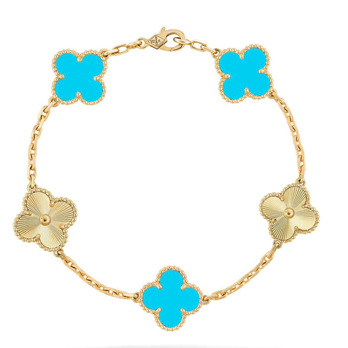 [LumiVibe] CLOVER 5 MOTIF TURQUOISE BRACELET COLLECTION