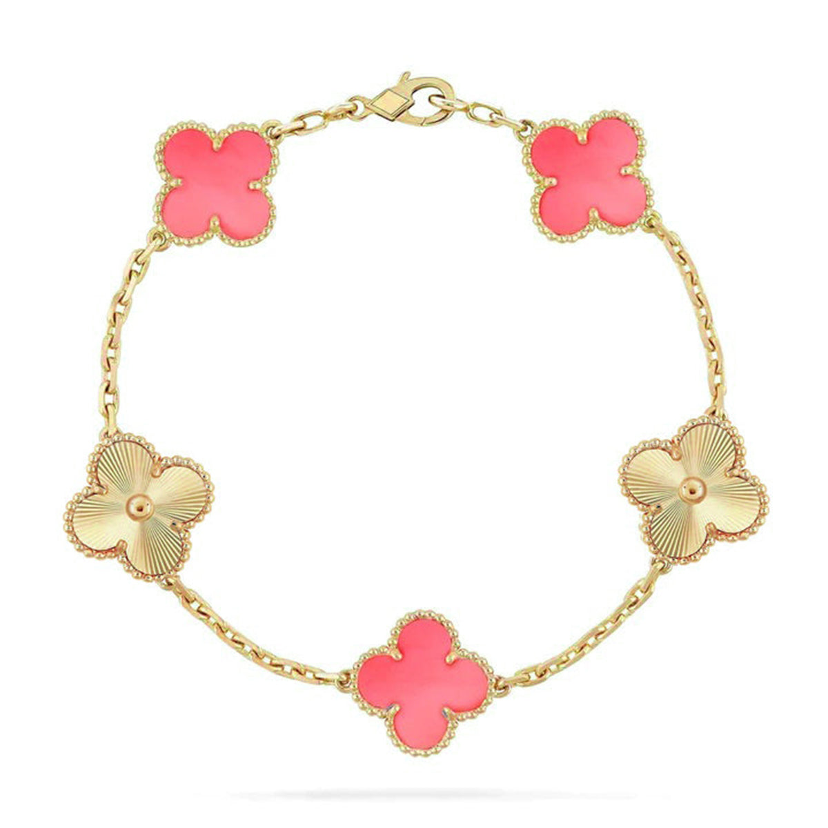 [LumiVibe] CLOVER 5 MOTIFS  PINK MOP BRACELET COLLECTION