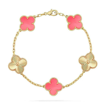 [LumiVibe] CLOVER 5 MOTIFS  PINK MOP BRACELET COLLECTION
