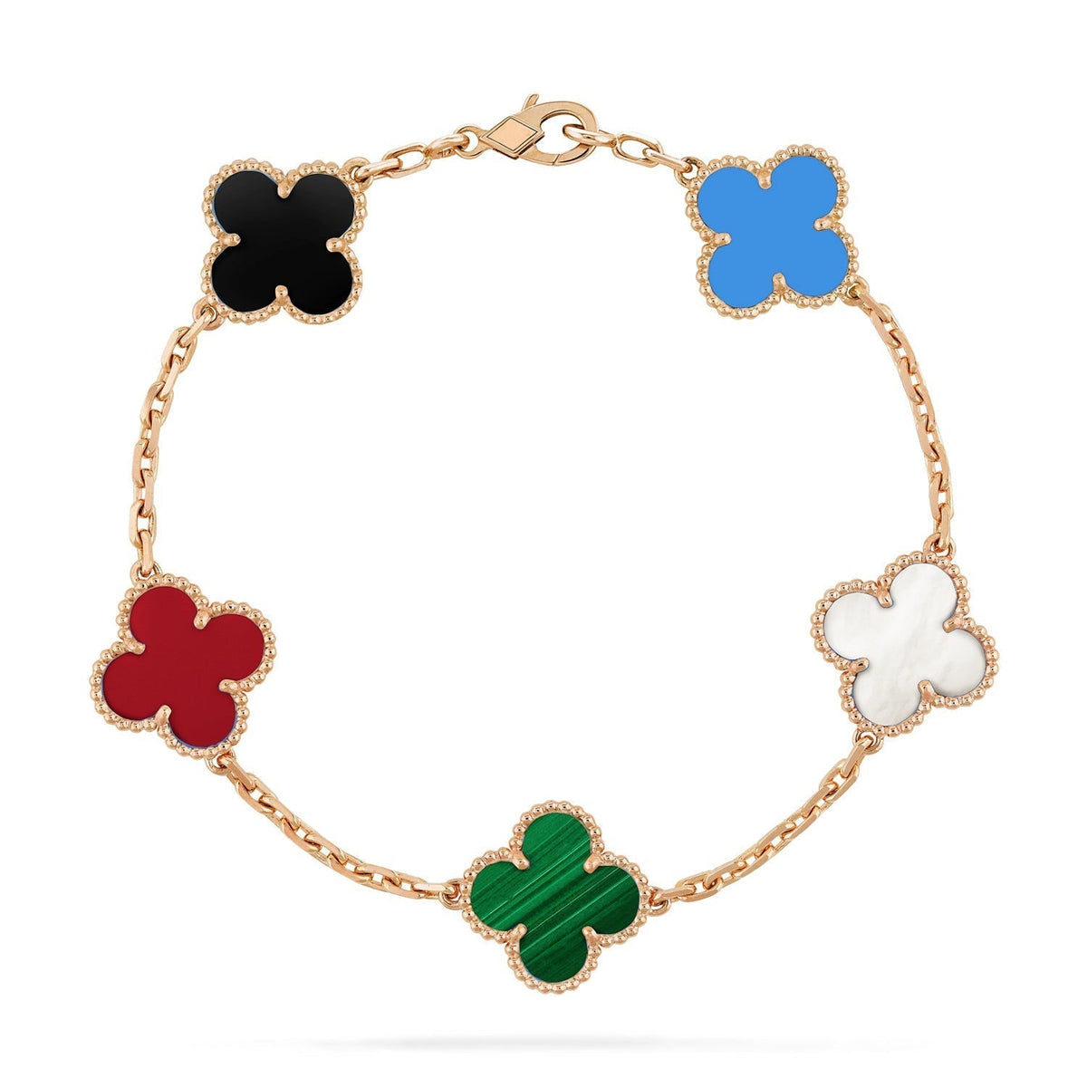 [LumiVibe]CLOVER 5 MOTIFS MULTICOLOR BRACELET