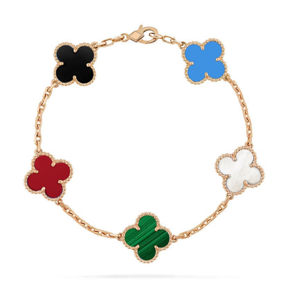 [LumiVibe]CLOVER 5 MOTIFS MULTICOLOR BRACELET