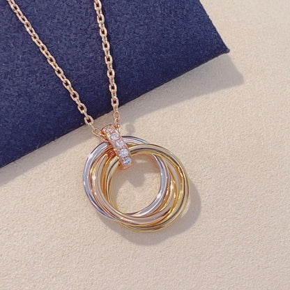 [LumiVibe]TRINITY NECKLACE GOLD  DIAMONDS