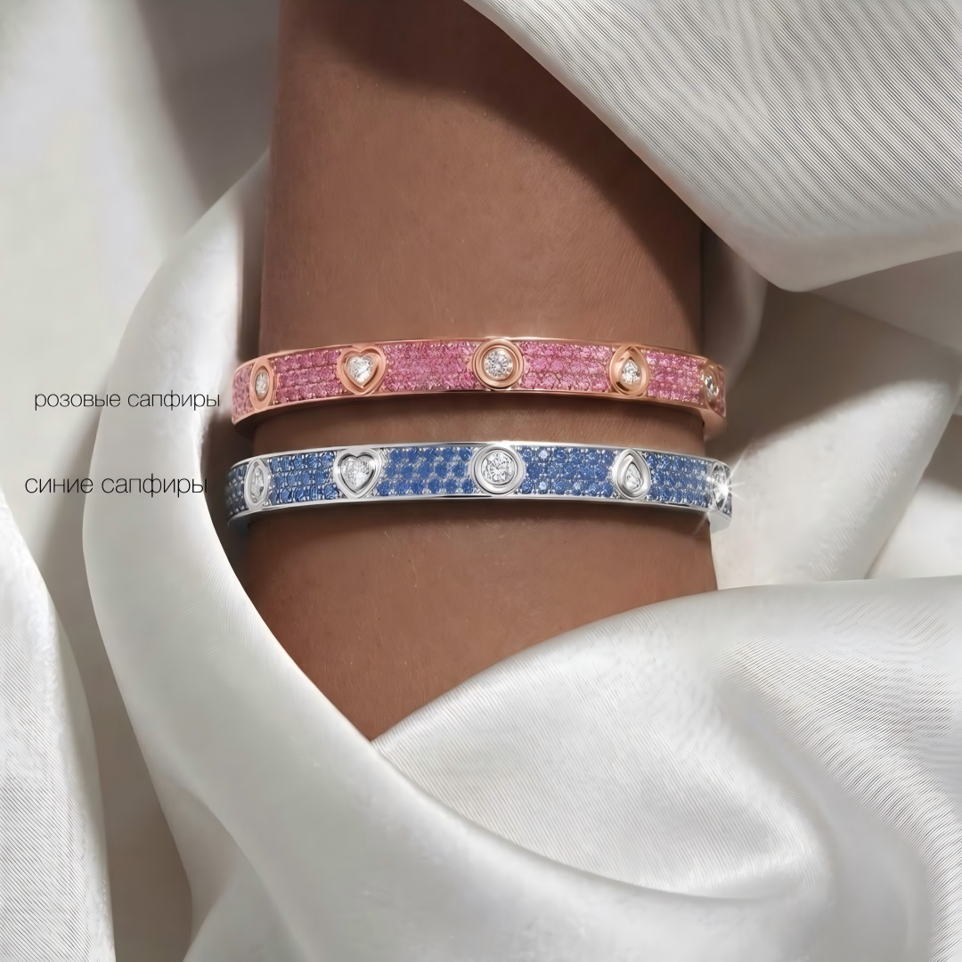 [LumiVibe]2026 PAVE GEMSTONE LOVE BRACELET 6.1MM 10 DIAMONDS