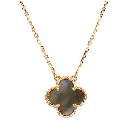 [LumiVibe]CLOVER 15MM  GRAY MOTHER OF PEARL NECKLACE