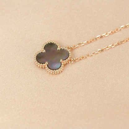 [LumiVibe]CLOVER 15MM  GRAY MOTHER OF PEARL NECKLACE