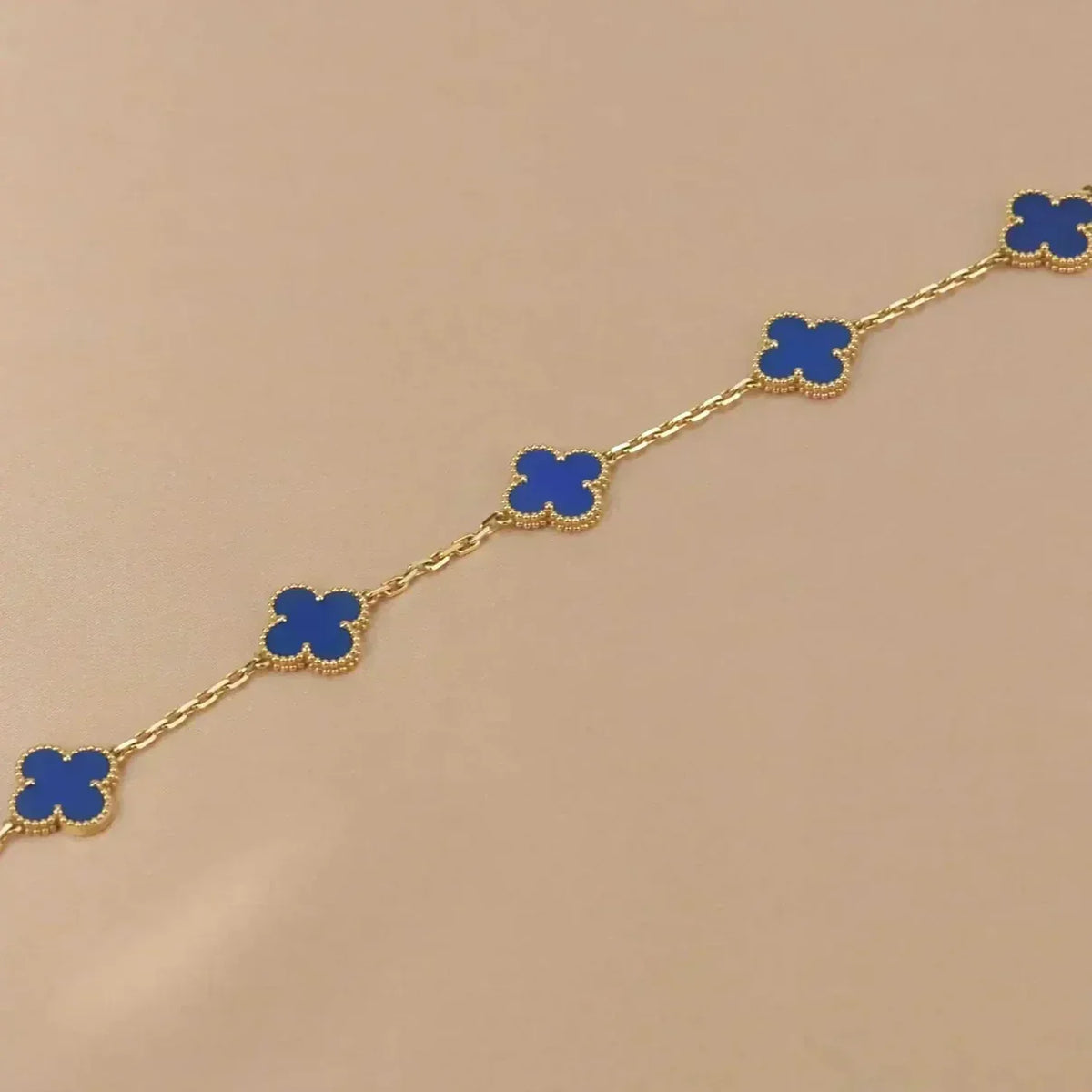 [LumiVibe] CLOVER 5 MOTIF BLUE AGATE BRACELET COLLECTION
