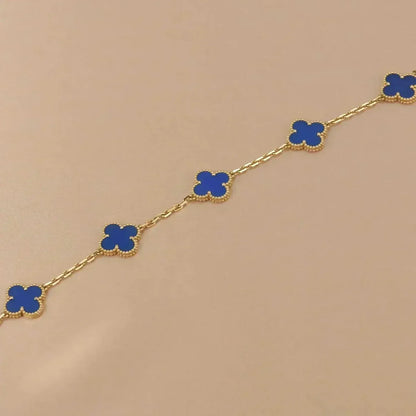 [LumiVibe] CLOVER 5 MOTIF BLUE AGATE BRACELET COLLECTION