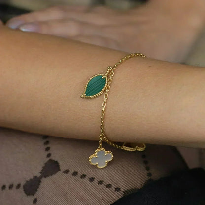 [LumiVibe]LUCKY SPRING 5 MOTIF GOLD BRACELET