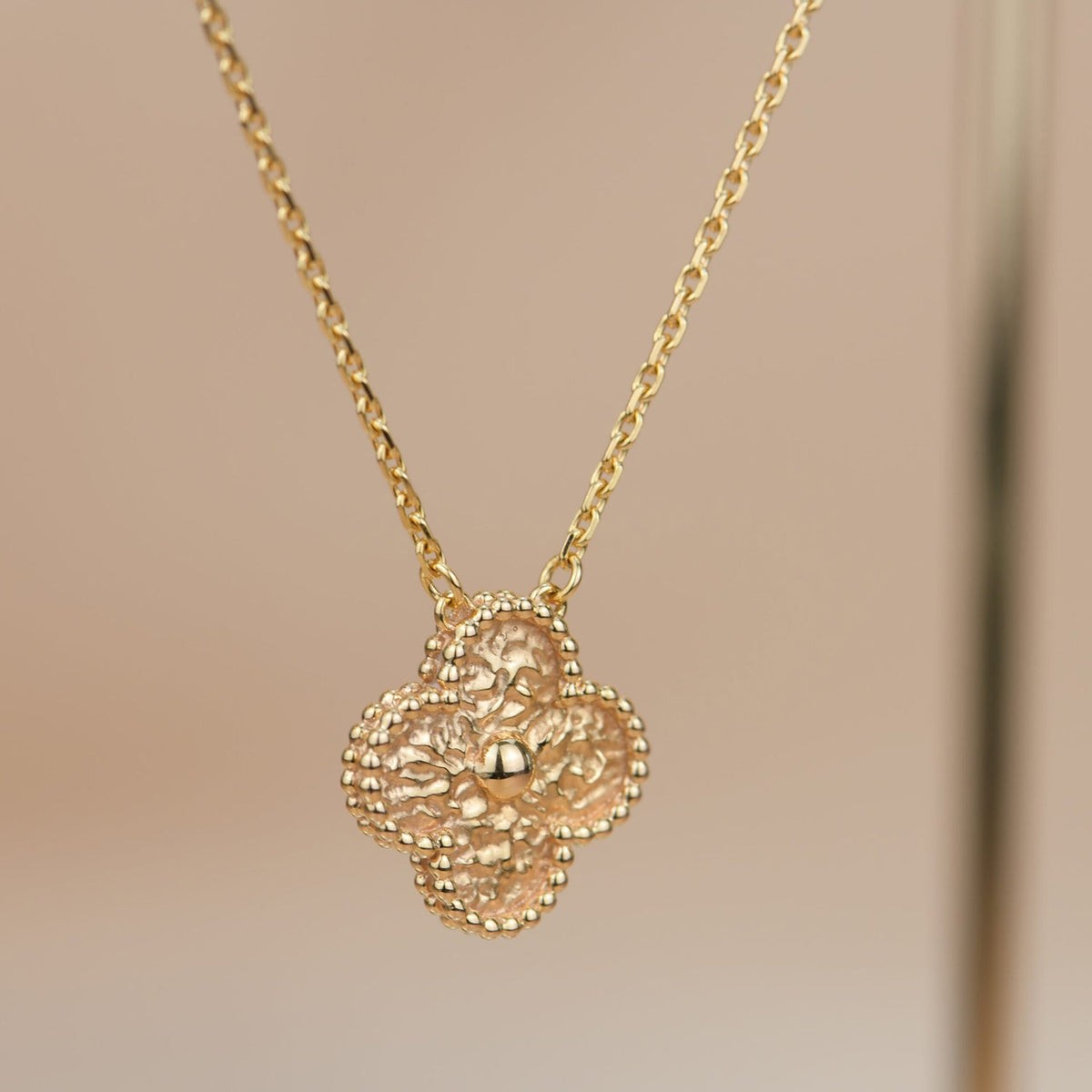[LumiVibe]CLOVER 15MM  BRONZING NECKLACE
