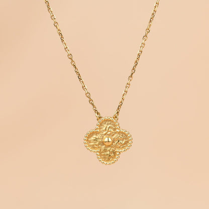 [LumiVibe]CLOVER 15MM  BRONZING NECKLACE