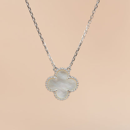[LumiVibe]CLOVER  15MM WHITE MOTHER-OF-PEARL SILVER