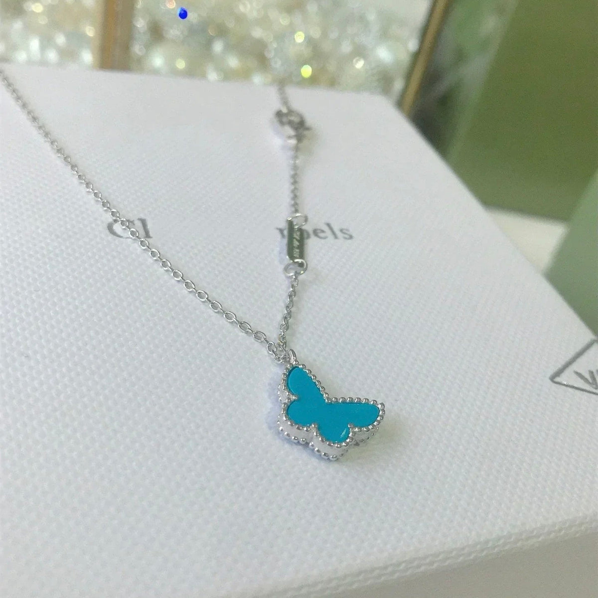 [LumiVibe]BUTTERFLY TURQUOISE BUTTERFLY BRACELET SILVER