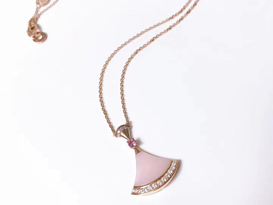[LumiVibe]DREAM NECKLACE PINK MOP DIAMOND