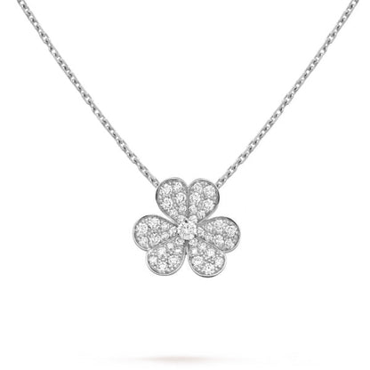 [LumiVibe]CLOVER DIAMOND NECKLACE SILVER