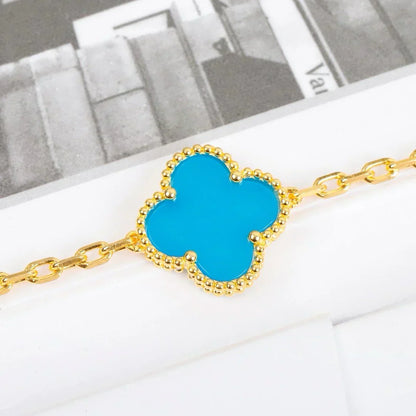 [LumiVibe] CLOVER 5 MOTIF TURQUOISE BRACELET COLLECTION
