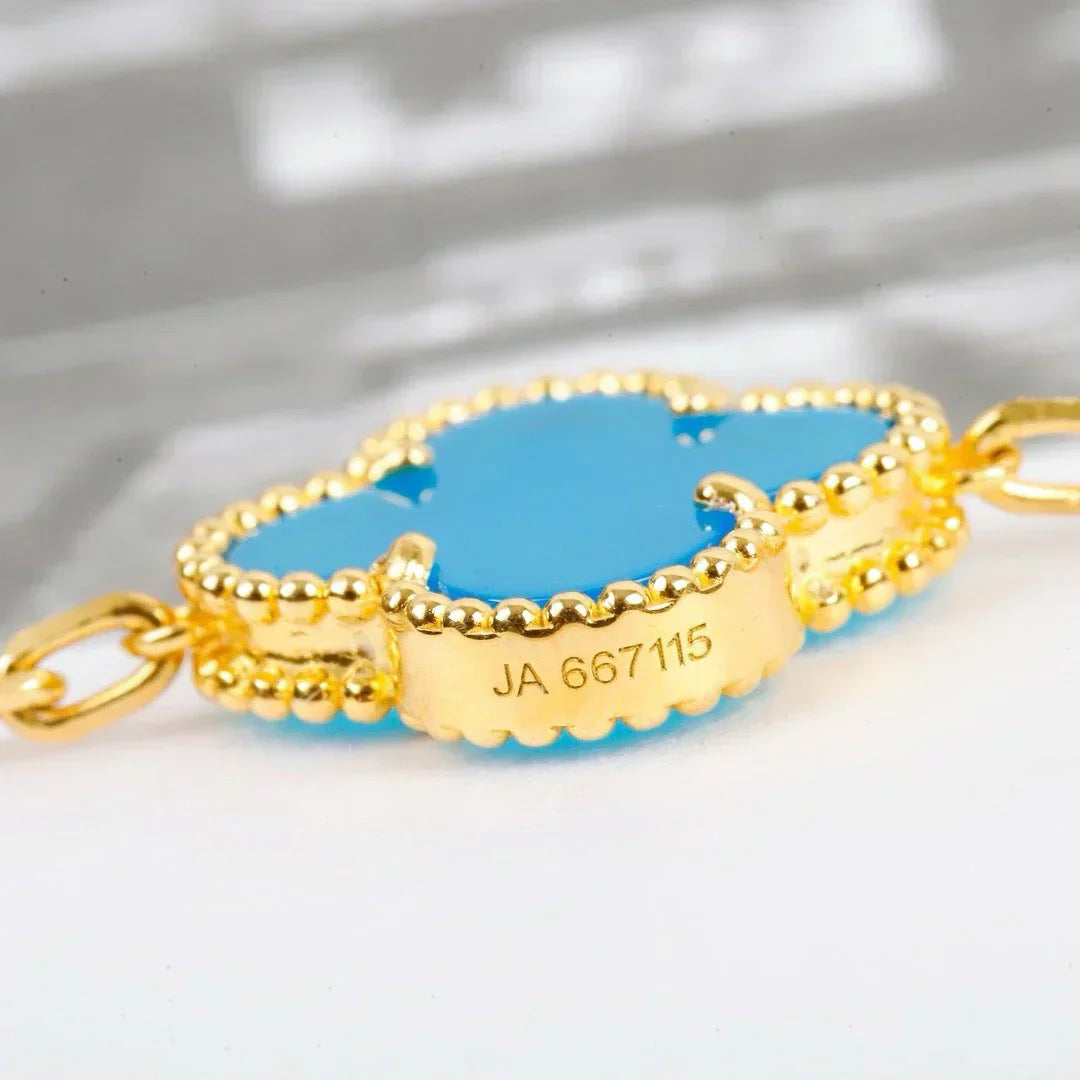 [LumiVibe] CLOVER 5 MOTIF TURQUOISE BRACELET COLLECTION
