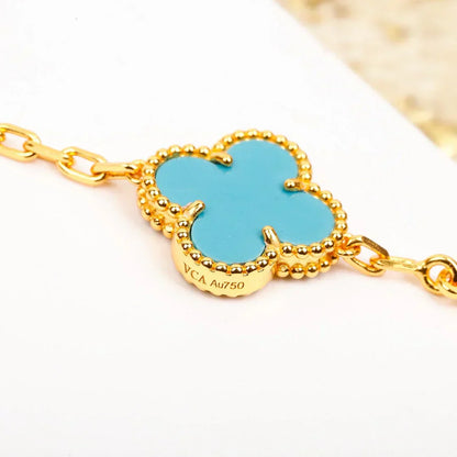 [LumiVibe] CLOVER 5 MOTIF TURQUOISE BRACELET COLLECTION