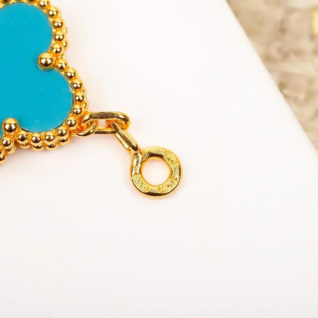 [LumiVibe] CLOVER 5 MOTIF TURQUOISE BRACELET COLLECTION