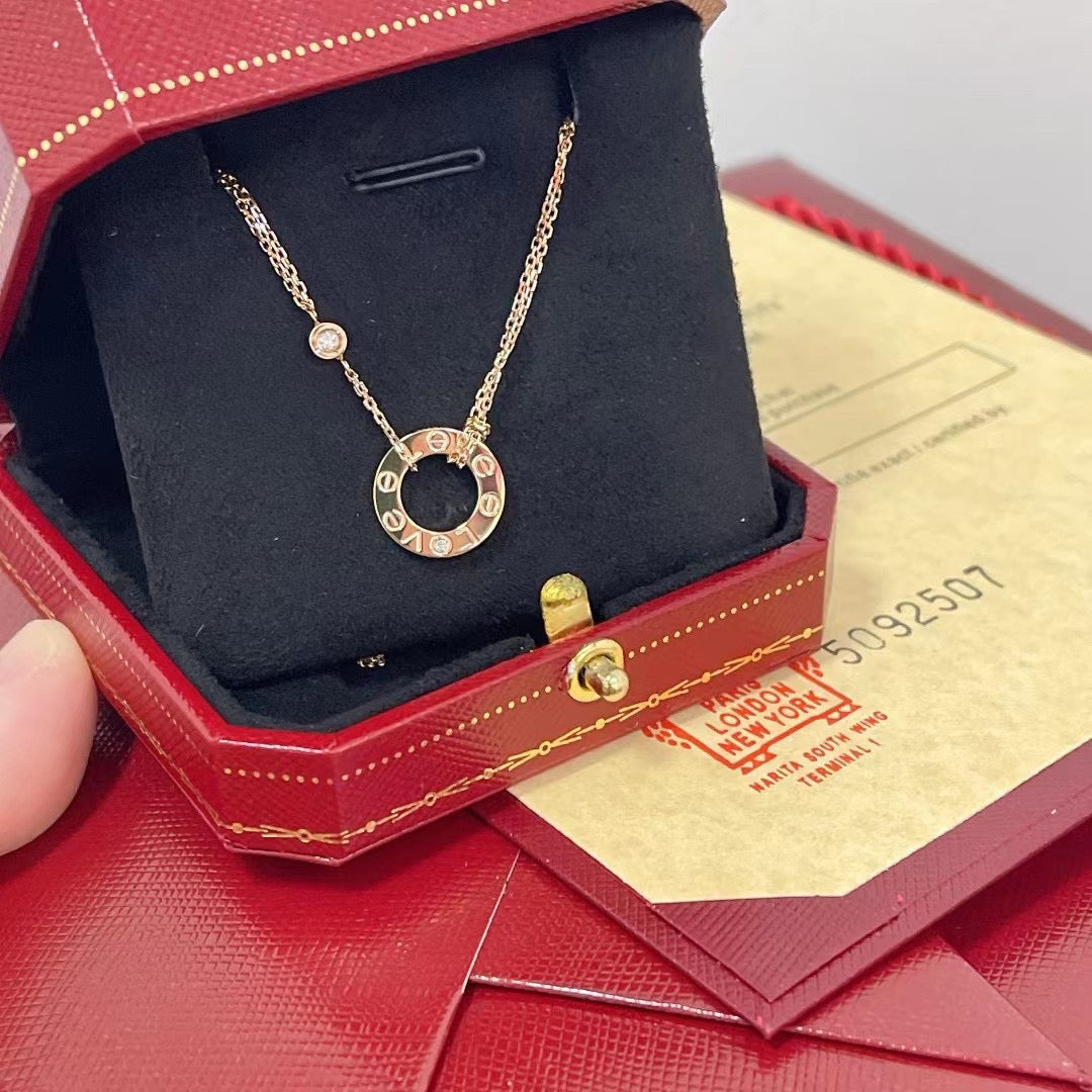 [LumiVibe]LOVE NECKLACE 16MM 2 DIAMONDS