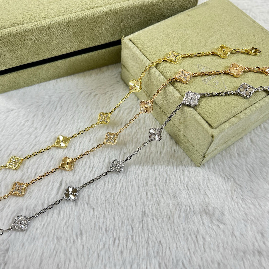 [LumiVibe]CLOVER 6 MOTIF DIAMOND LASER BRACELET