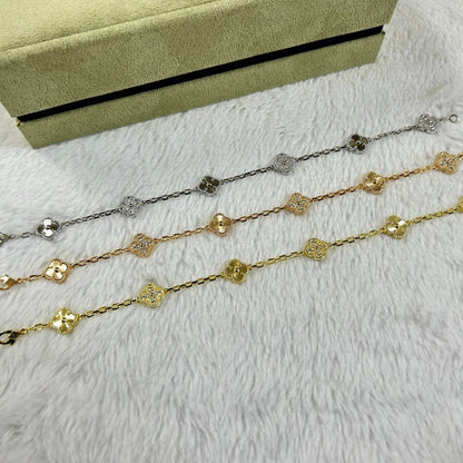 [LumiVibe]CLOVER 6 MOTIF DIAMOND LASER BRACELET
